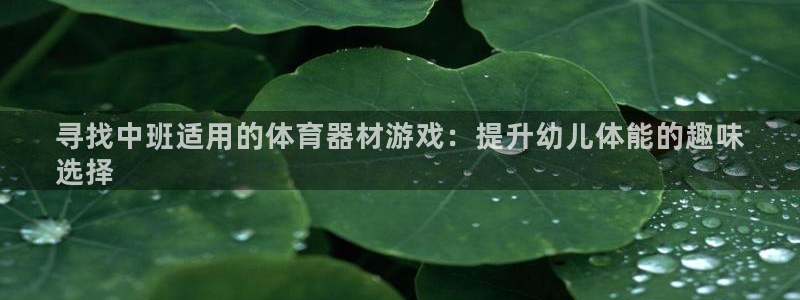 富联平台人 5O6917 富联：寻找中班适用的体育器