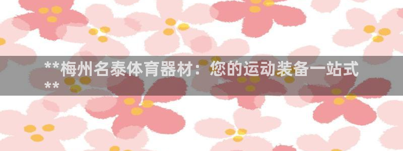 富联娱乐总代：**梅州名泰体育器材：您的运动装备一站